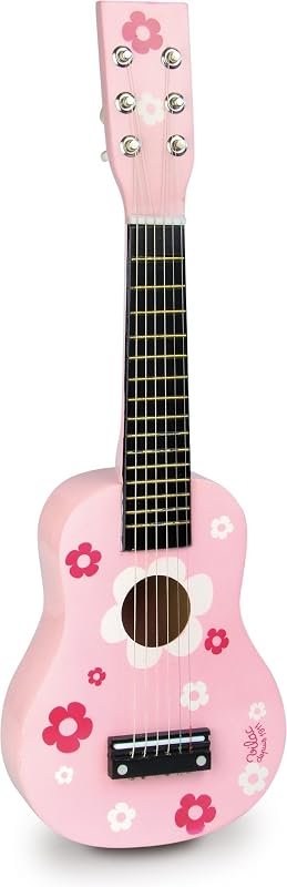 Vilac | Guitare Fleurs en Bois Massif 6 Cordes | Enfants 3 Ans+ | Instrument de Musique en Bois | Développe Éveil Musical Coordination et