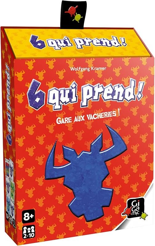 GIGAMIC - 6 Qui prend ! - Jeux de société - Jeux de cartes dès 8 ans - Jeu d'ambiance pour enfant, famille et amis - Évitez les têtes de