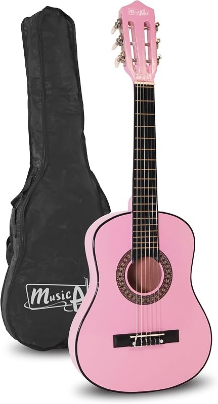 Music Alley Guitare Enfant Classique 30 Pouces avec Housse, Rose