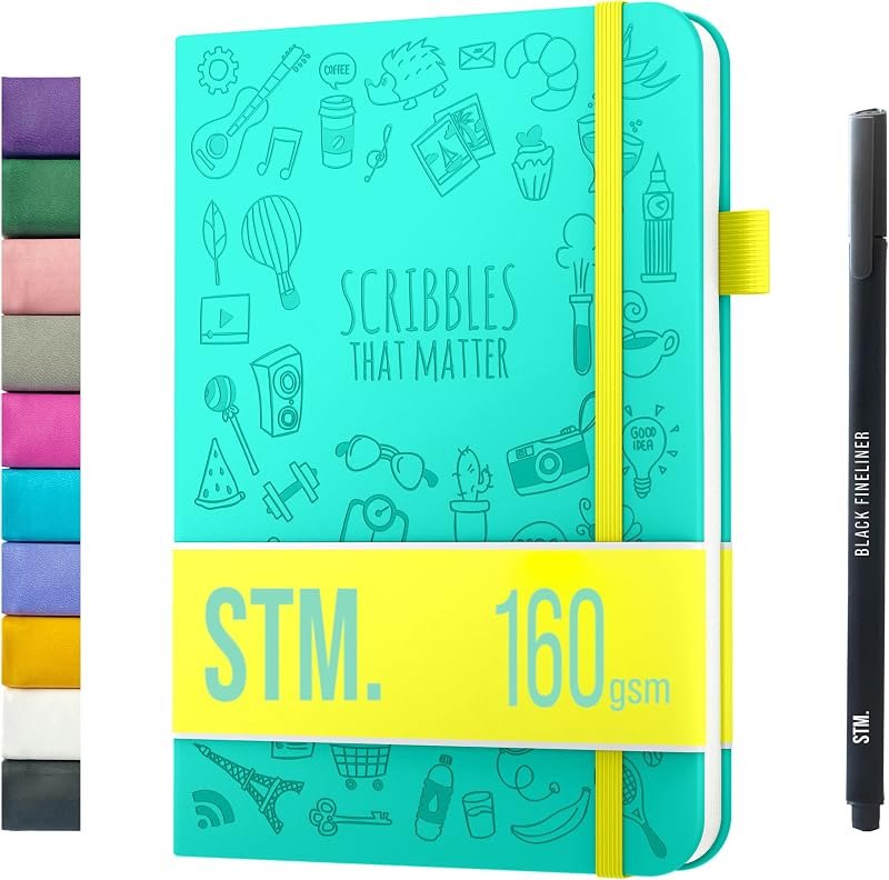 Scribbles That Matter A5 Bullet Dotted Journal + Stylo gratuit! Ton carnet a5 pointillés Couverture rigide 160 g/m², 150 papier épais