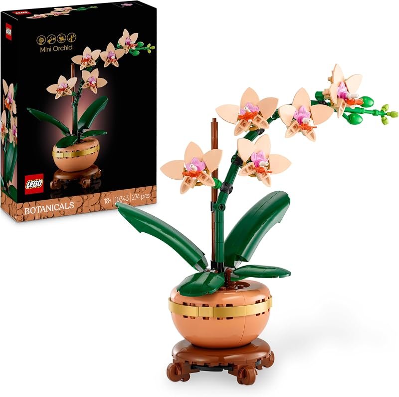Modèle LEGO orchidée miniature dans son pot