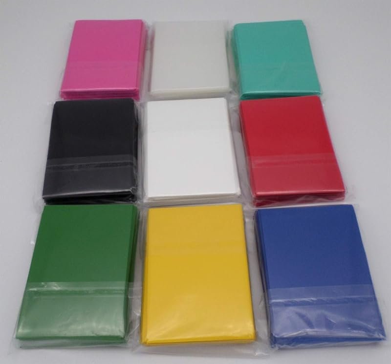 docsmagic.de 9 x 60 Mat Card Sleeves Small Size 62 x 89 - Black Blue Green Red White Yellow Pink Mint Clear- YGO CFV - Mini Pochettes