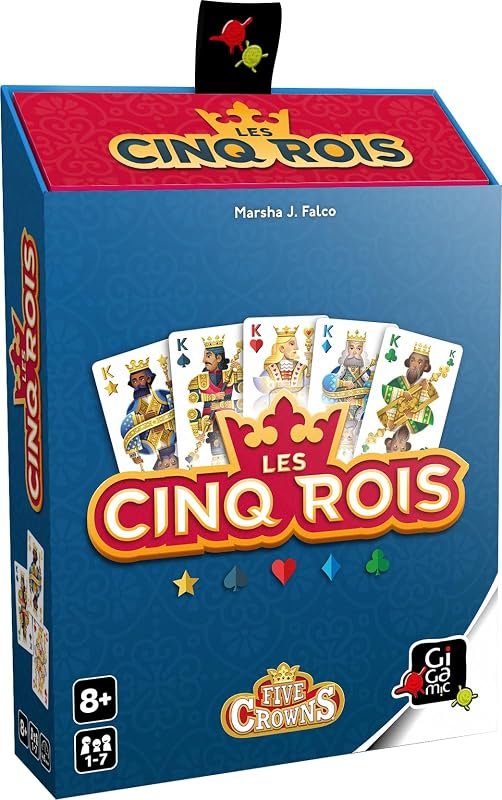 GIGAMIC - Les Cinq Rois - Jeux de société - Jeux de Cartes dès 8 ans - Jeu d'ambiance pour enfant, famille et amis - 1 à 7 joueurs