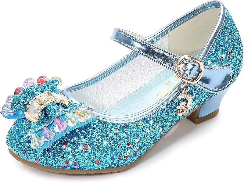 Fille Chaussures de Princesse Princesse Paillettes Nœud Papillon Déguisement Argenté Bileu Or Rose Doux Halloween Noël Anniversaire
