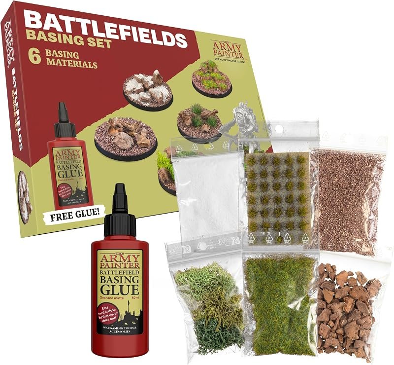 The Army Painter, Battlefields Basing Set, kit décor avec colle PVA 50 ml