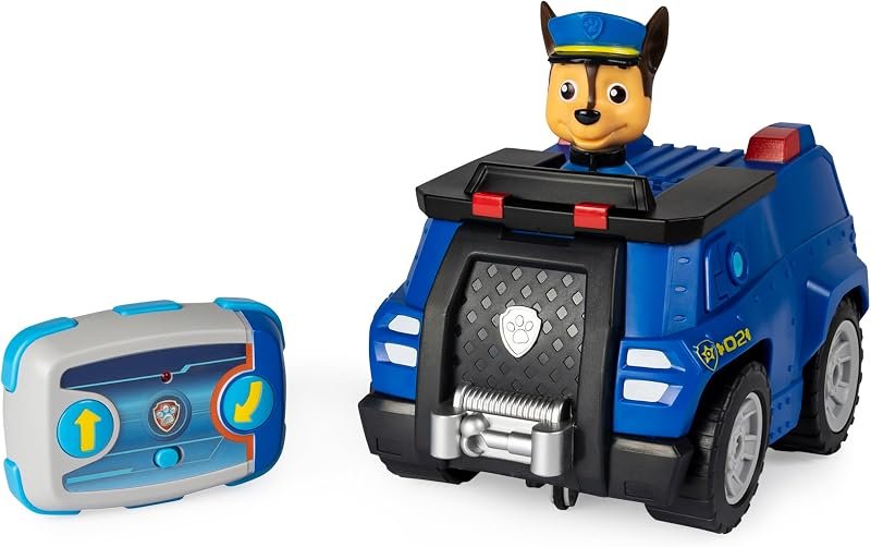 Paw Patrol - Pat Patrouille - Véhicule RC Chase - Voiture Télécommandée Chase - Figurine À Collectionner - Pat Patrouille Jouet - Voiture
