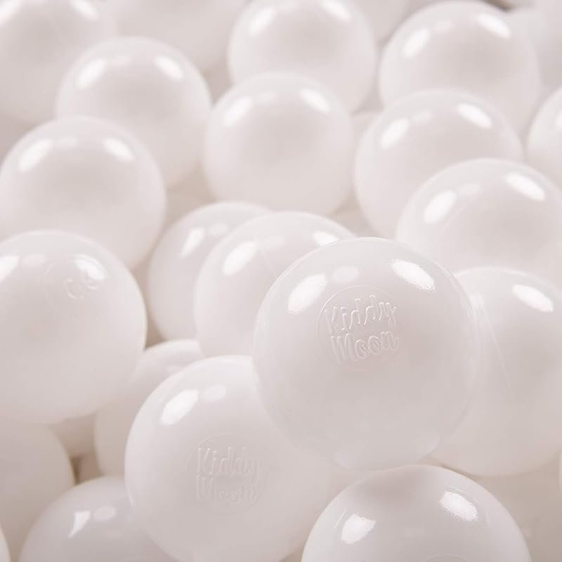 KiddyMoon 700 ∅ 7Cm Balles Colorées Plastique pour Piscine Enfant Bébé Fabriqué en EU, Blanc