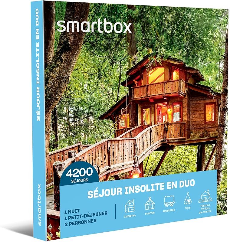 Coffret cadeau Smartbox séjour insolite pour deux personnes