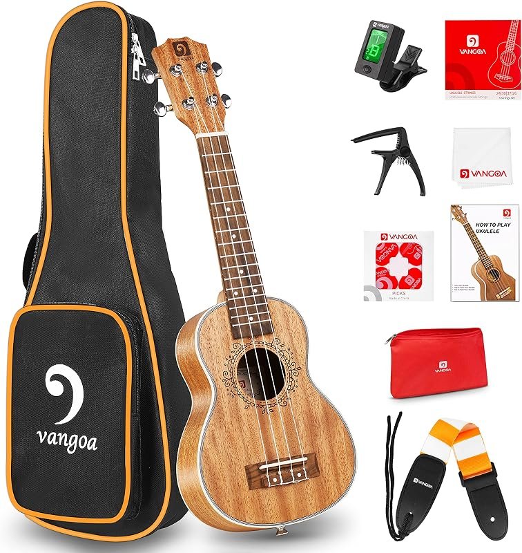 Ukulélé en bois d'acajou avec sac et accessoires