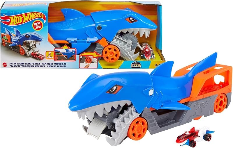 Hot Wheels Requin Transporteur & Véhicule 1:64 Inclus