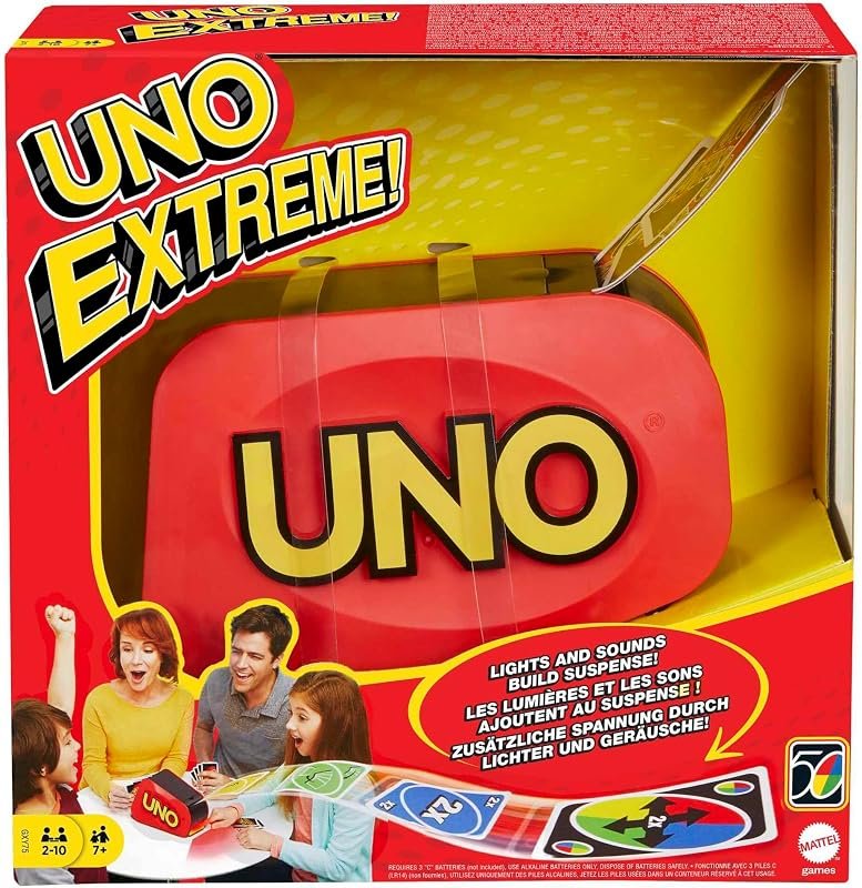 Boîte du jeu UNO Extrême avec lanceur