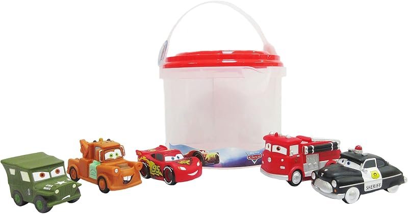 Disney Store Official Jouets pour Le Bain Disney Pixar Cars, 5 pcs, Le kit pour Enfants Contient Flash McQueen, Martin, Red, Shérif et