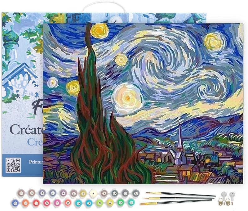 Toile peinture par numéros nuit étoilée