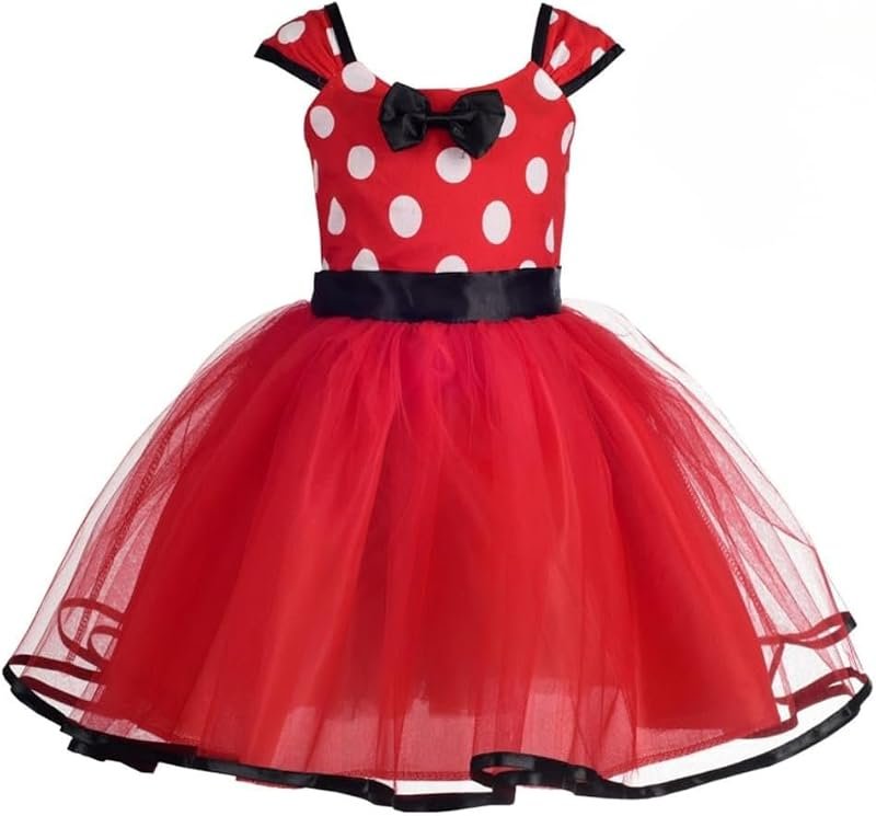 Lito Angels Déguisement Robe Princesse Fantaisie Fille, Rouge, 4-5 ans