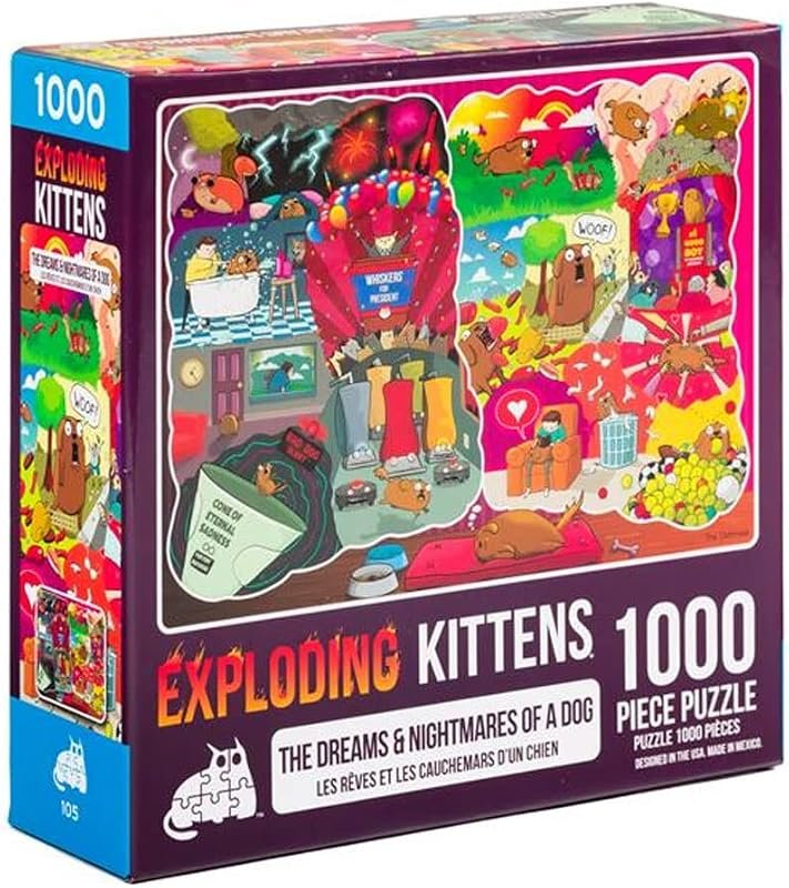 Exploding Kittens Dreams and Nightmares Dog Jigsaw Puzzle, 1000 Pieces
