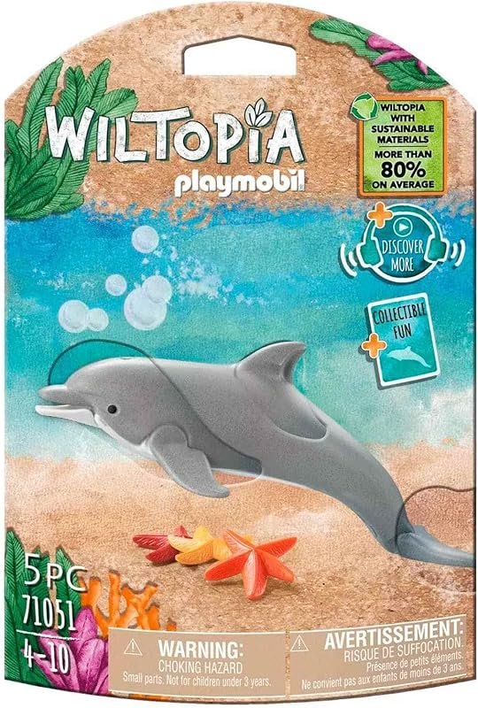 Playmobil 71051 Dauphin - Wiltopia - Carte d'animaux à Collectionner - Gamme Wiltopia avec Plus de 80% de matériaux recyclés ou biosourcés