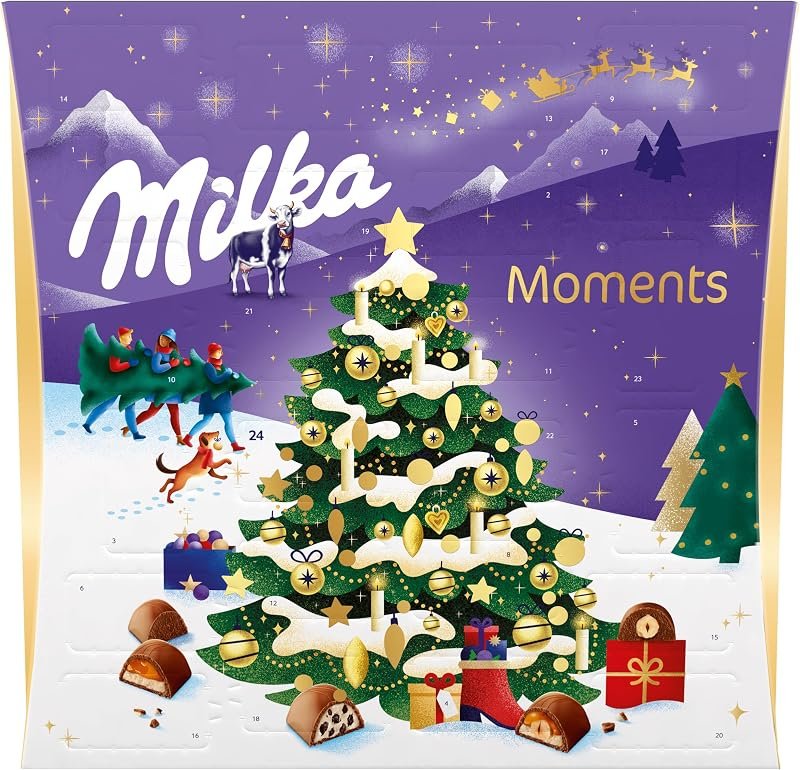 Calendrier de l'Avent Milka Moments avec chocolats au lait
