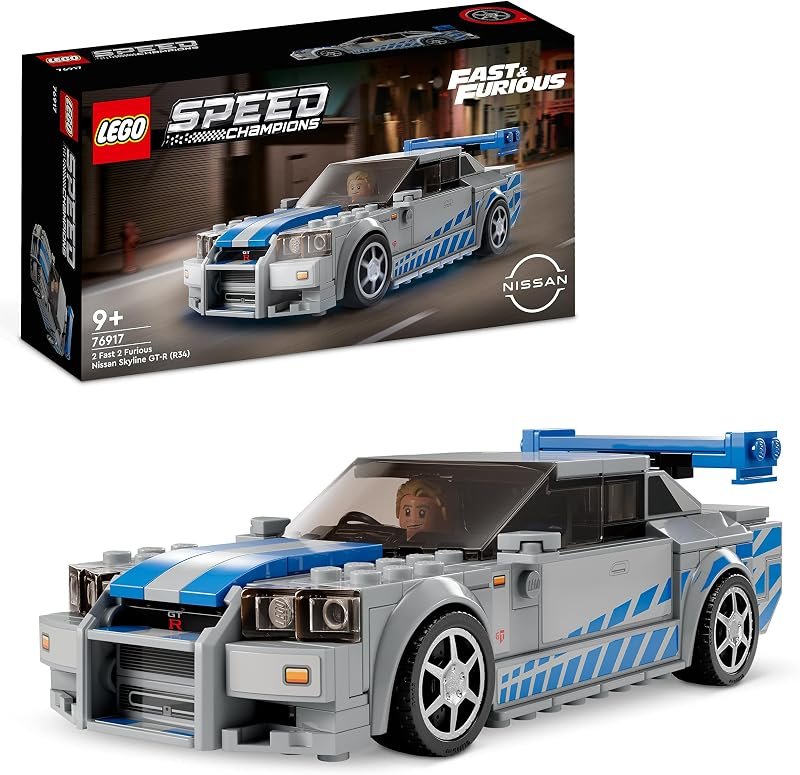 LEGO Speed Champions Nissan Skyline GT-R (R34) 2 Fast 2 Furious - Maquette de Voiture de Course à Construire avec Minifigurine Brian