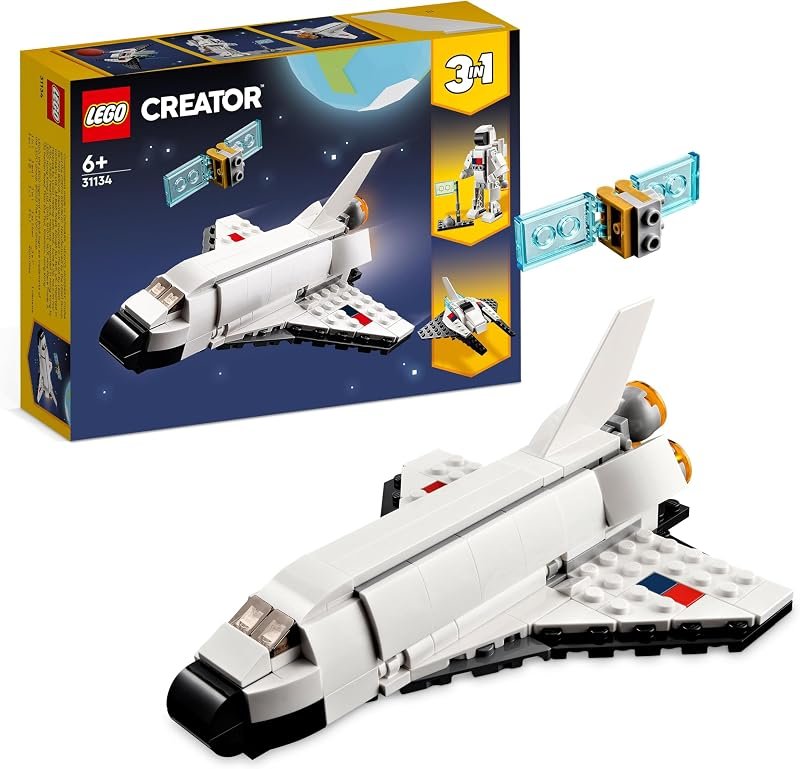LEGO 31134 Creator 3-en-1 La Navette Spatiale, Jouet de Navette Spatiale en Vaisseau en Figurine Astronaute, pour Enfants, Garçons et