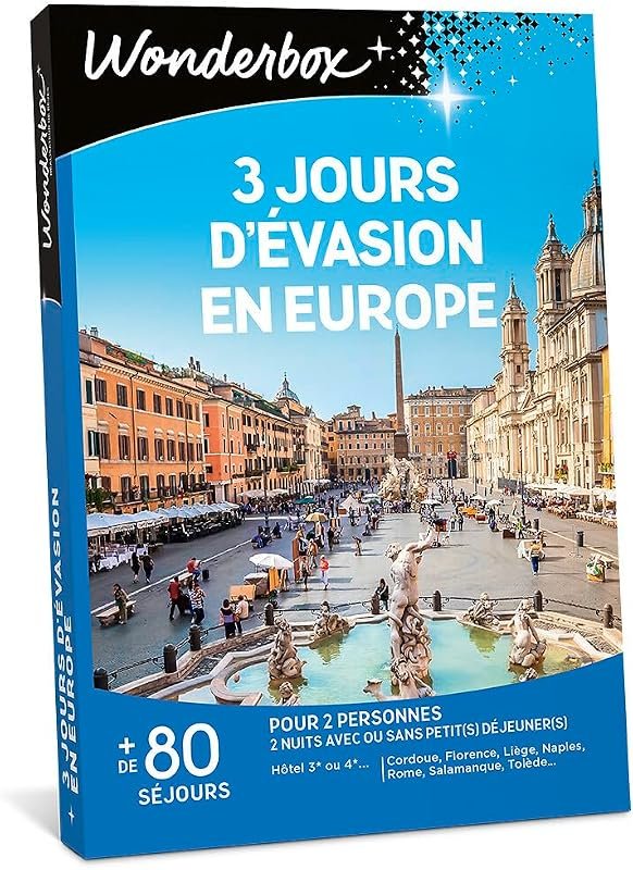 Coffret cadeau Wonderbox escapade en Europe pour deux