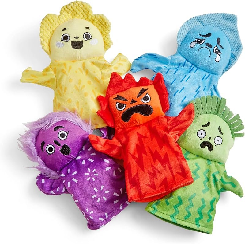 Learning Resources Marionnettes Émotions Feelings Family Dès 18 Mois, Jouet SEL pour Enfants, 5 Marionnettes Éducatives, Apprentissage des