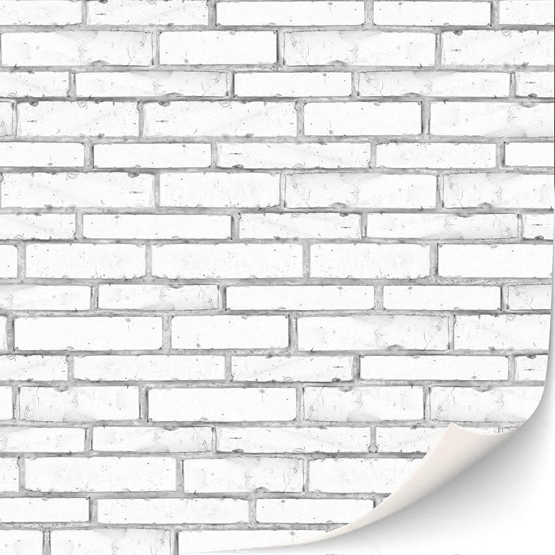 3 feuilles de revêtement mural en briques autocollant pour maisons de poupées échelle 1:12 (pierres blanches)