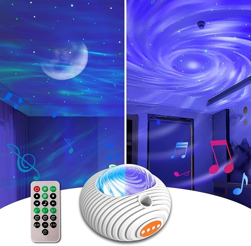 Projecteur diffusant une aurore colorée au plafond