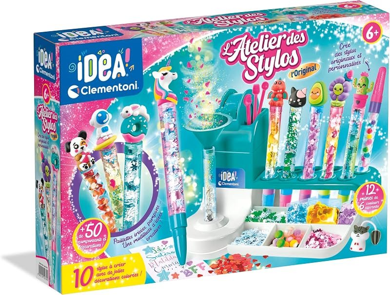 L'Atelier des Stylos Kit Créatif DIY 10 Stylos à Personnaliser Dès 6 Ans
