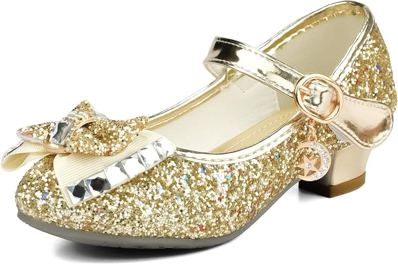 Chaussures de Princesse à Talon pour Filles avec Paillettes Chaussures Reine Chaussures de Déguisement Scintillantes pour Fêtes et