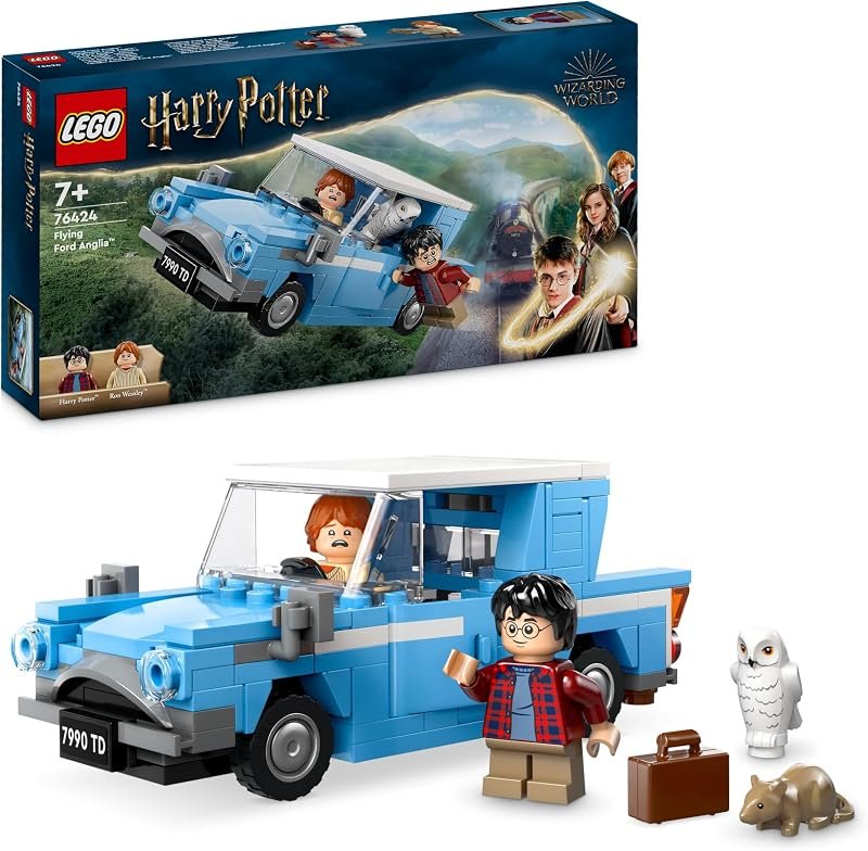 LEGO Harry Potter La Ford Anglia Volante, Set Fantastique pour Enfants, 2 Minifigurines, Voiture à Construire, Jouet d’Aventure, Idée