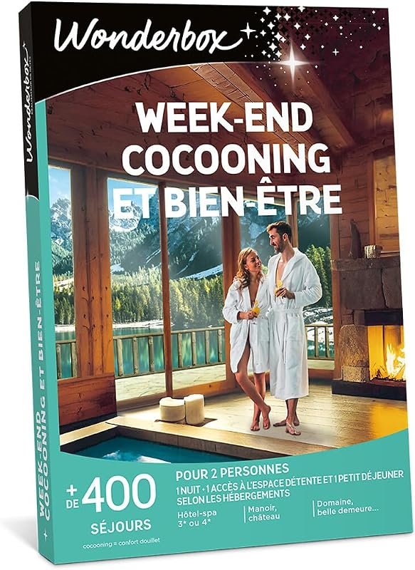 Coffret cadeau Wonderbox week-end cocooning pour deux