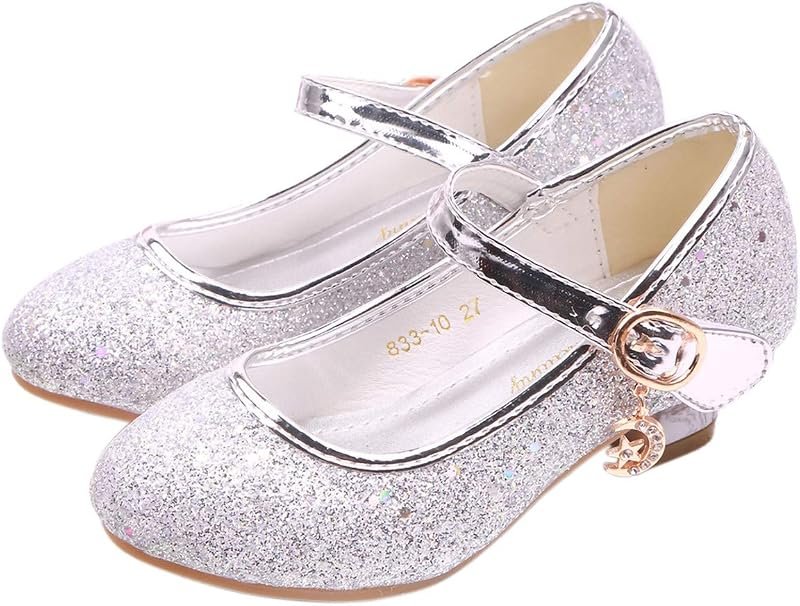 Fille Chaussures de Princesse Princesse Paillettes Déguisement Argenté Or Rose Doux Halloween Noël Anniversaire Fête Carnaval Cosplay