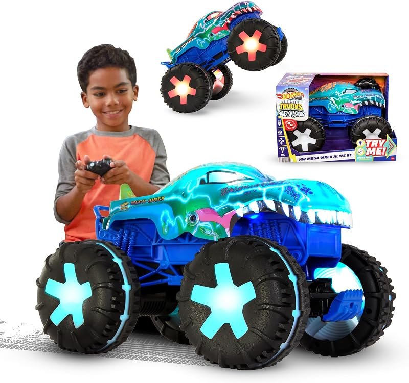 Hot Wheels Monster Trucks Mega-Wrex Alive RC, Jouet télécommandé