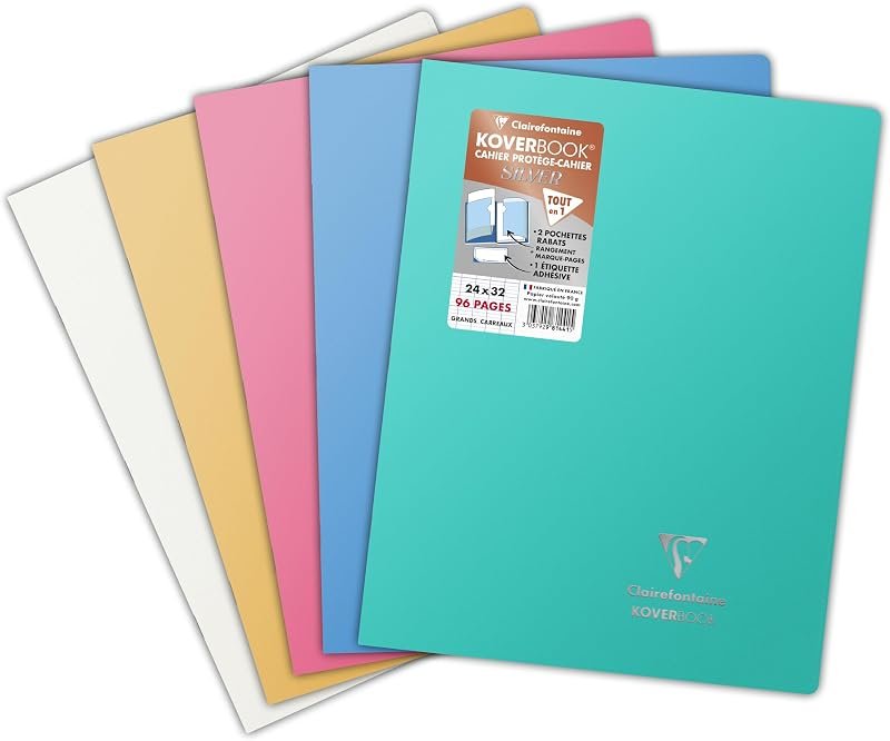 Clairefontaine 981441C - Cahier Koverbook Silver 24x32cm 96p GC Opaque