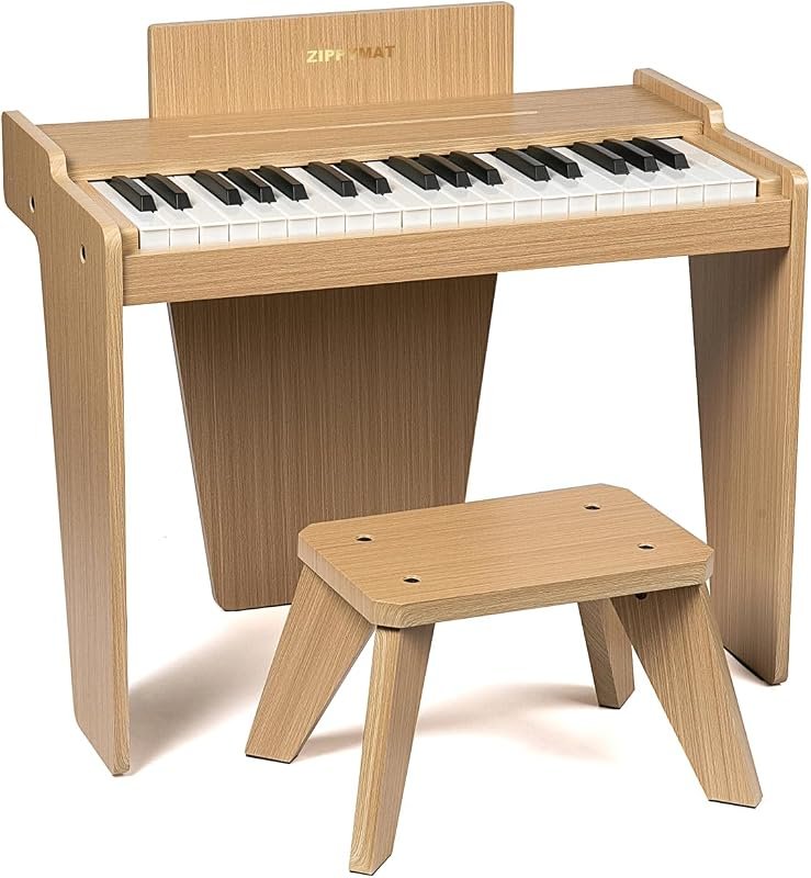 Piano numérique pour enfants, 37 touches, instrument éducatif de musique, jouet en bois, pour filles et garçons (Chêne Basic)