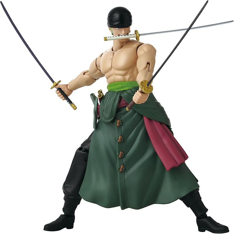 BANDAI - Anime Heroes - Figurine One Piece - Figurine Roronoa Zoro 17 cm Three Sword Style - Licence Officielle One Piece - Figurine Manga