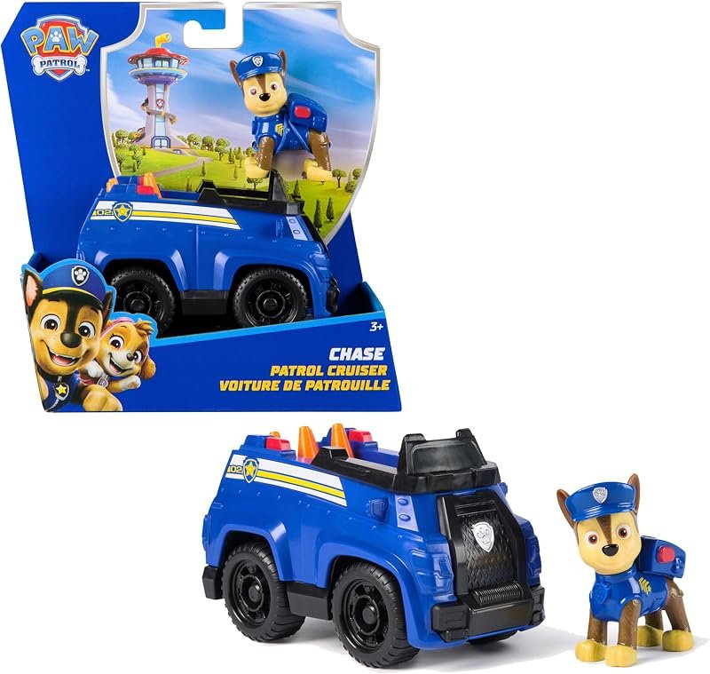 Paw Patrol - Pat Patrouille - Véhicule 15 Cm Et Figurine Chase