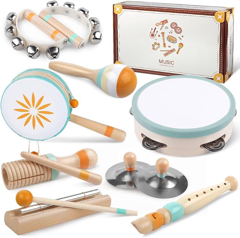 Instruments de Musique Montessori 8 en 1 pour Enfants à partir de 1 an, Instruments de Musique pour Enfants à partir de 3 Ans, Cadeau