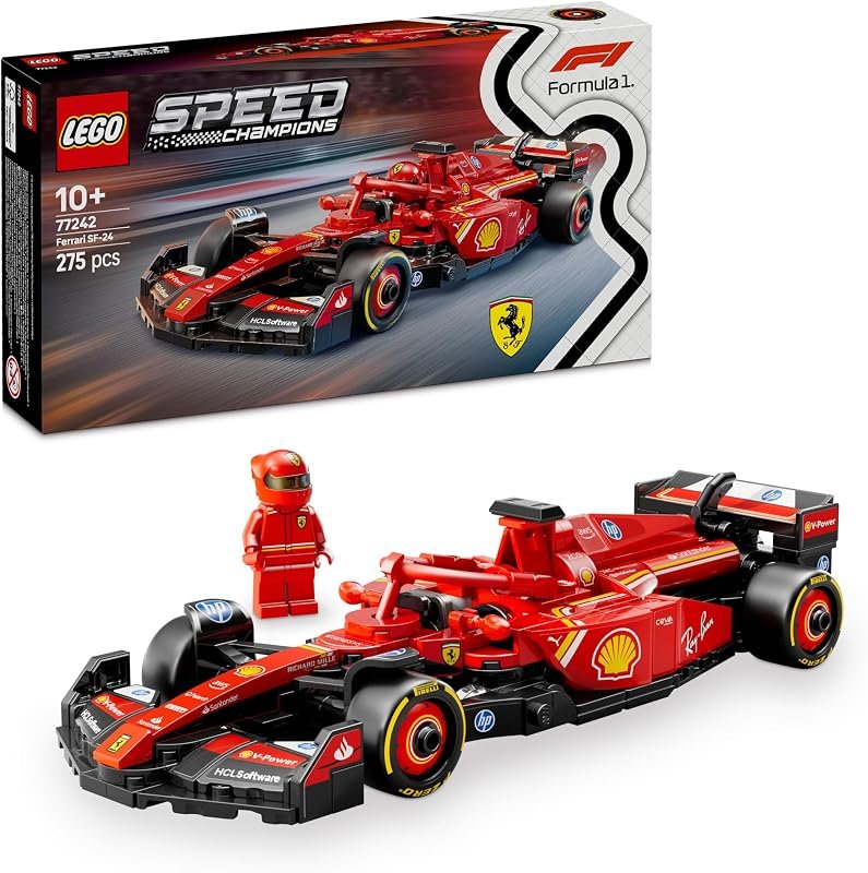 LEGO Speed Champions Voiture F1 Ferrari SF-24 - Jeu de Construction avec Véhicule de Course - Inclut Minifigurine Collector de Pilote de