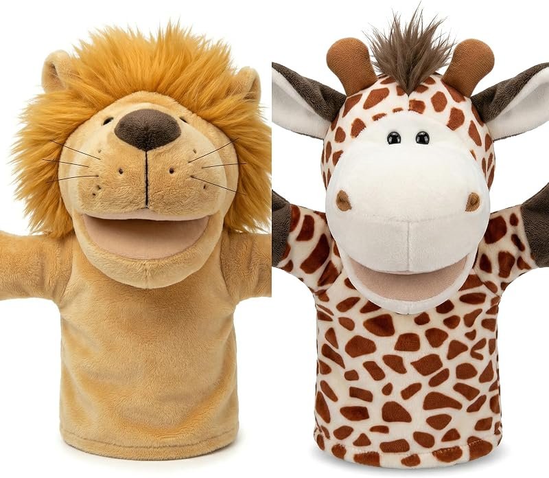 Marionnettes à Main Mobiles à Bouche Ouverte pour Enfants, Loup, Lion, etc., parfaites pour raconter des Histoires, l'enseignement, l'école