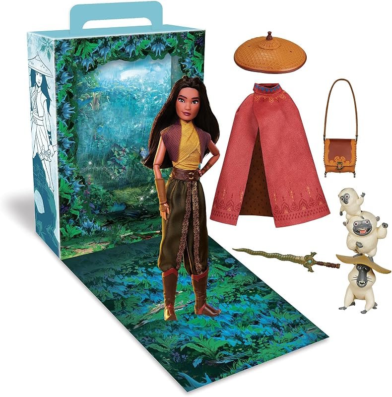 Disney Store Disney Story Poupée Raya pour enfants du dessin animé Raya et le dernier dragon, figurine entièrement articulée avec