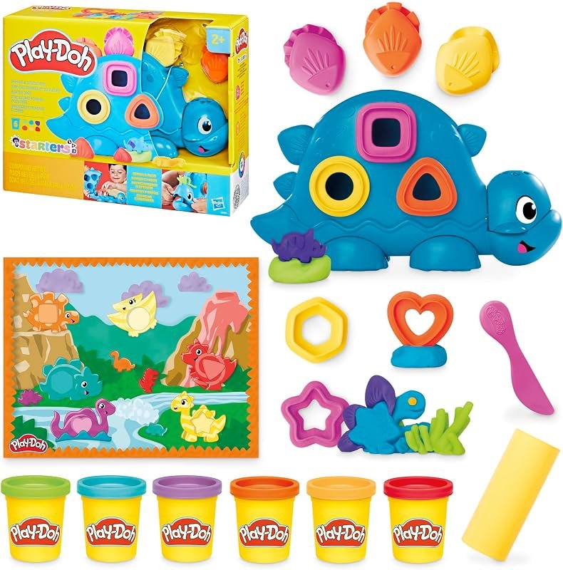 Play-Doh Starters Dino des Formes et Couleurs, Pâte à Modeler, Activité Manuelle, Activité Manuelle, Dès 3 Ans