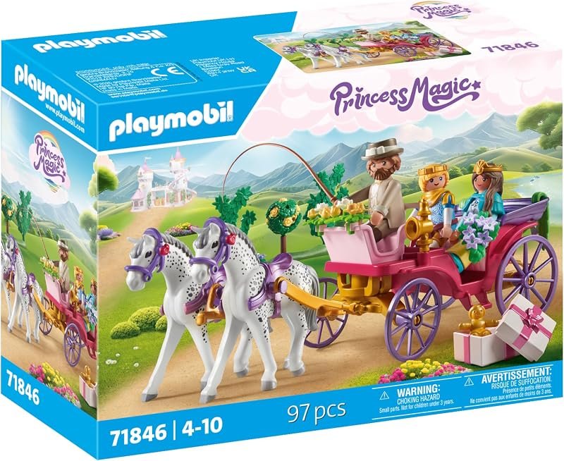 Playmobil | Princess Magic | Promenade en Carrosse Royal avec la Princesse et Le Prince | Jouet Princesse | Jouet Conte de fées pour