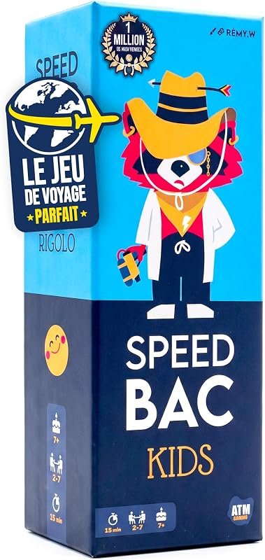 ATM Gaming Speedbac Kids - Jeu de société Enfants - Parfait pour Mettre l'ambiance en Famille - 2 à 7 Joueurs - Grand Prix du Jouet 2024