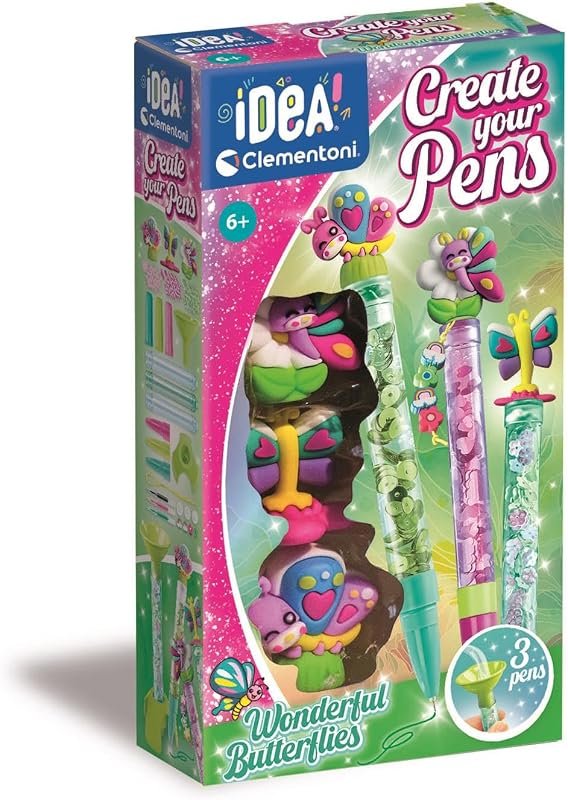 Stylos à Personnaliser Papillons Merveilleux Kit Créatif 3 Stylos Dès 6 Ans