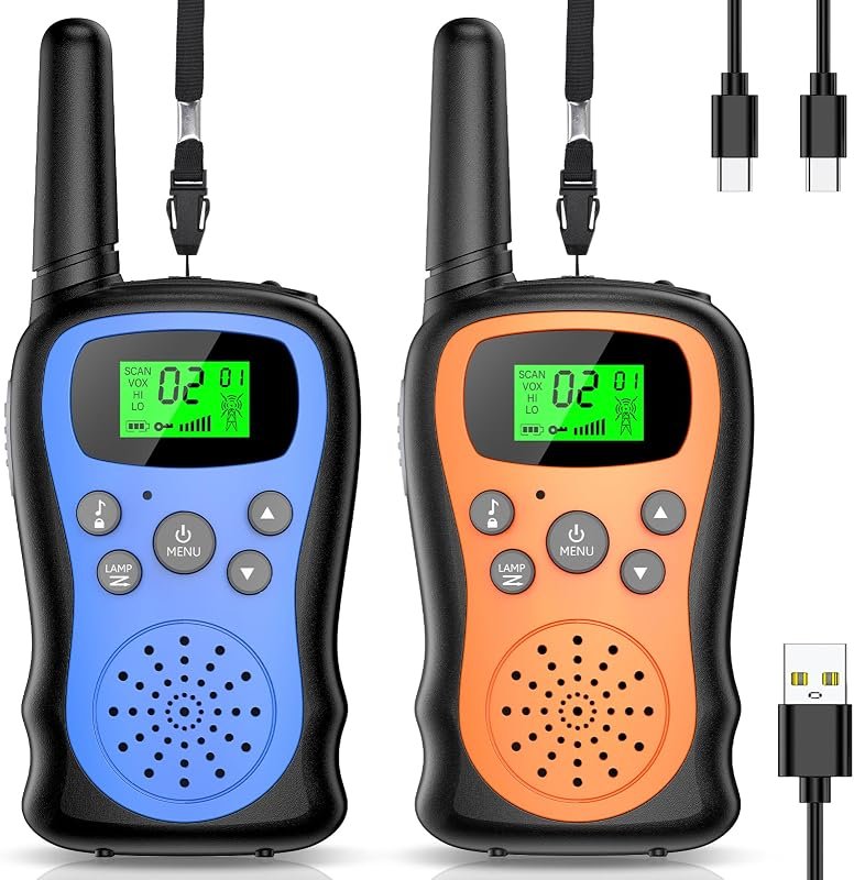 Talkie Walkie Enfants Rechargeable Lot de 2, 3KM Longue Portée Tolki Woki