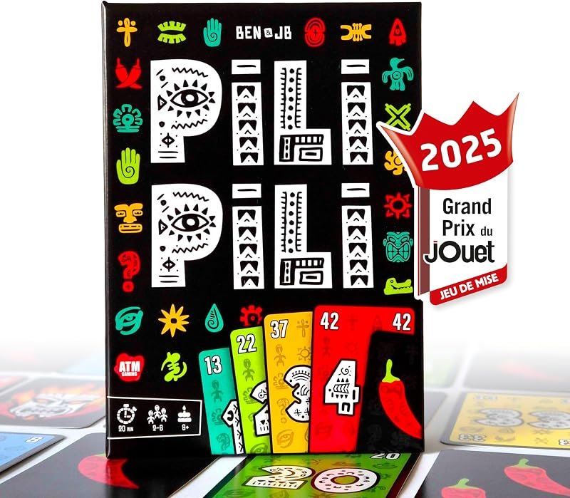 ATM Gaming PILI PILI - Jeu de société - Vainqueur Grand Prix du Jouet 2025 - Jeu de Cartes Tactique et d’Ambiance - 2 à 8 Joueurs - 20 Min