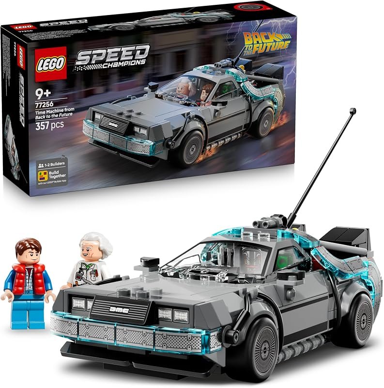 LEGO Speed Champions La Machine à Remonter Le Temps de Retour vers Le Futur - Jouet Voiture - Maquette avec Minifigurines de Doc Brown &
