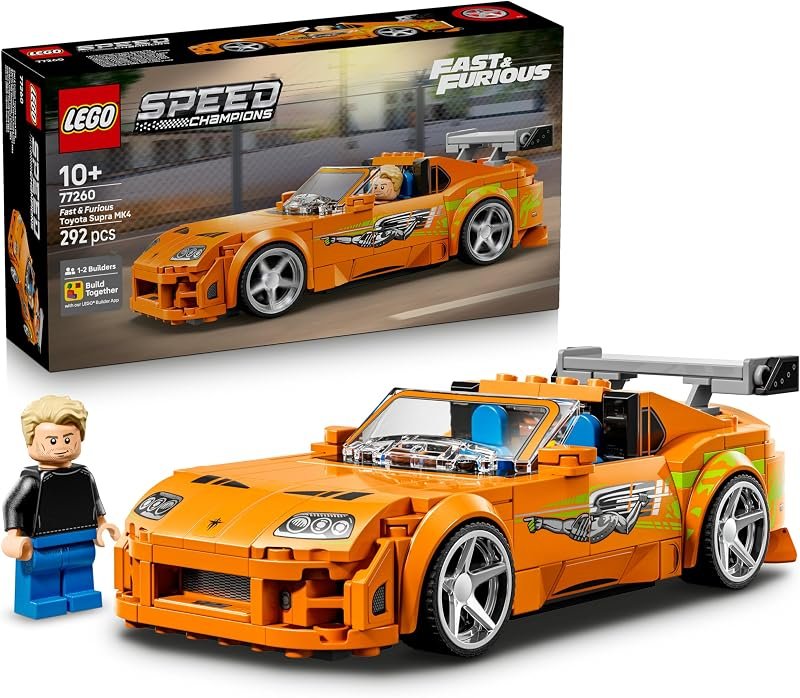 LEGO Speed Champions La Toyota Supra MK4 de Fast and Furious - Jouet Voiture - Maquette avec Minifigurine de Brian O'Conner - Cadeau STEM