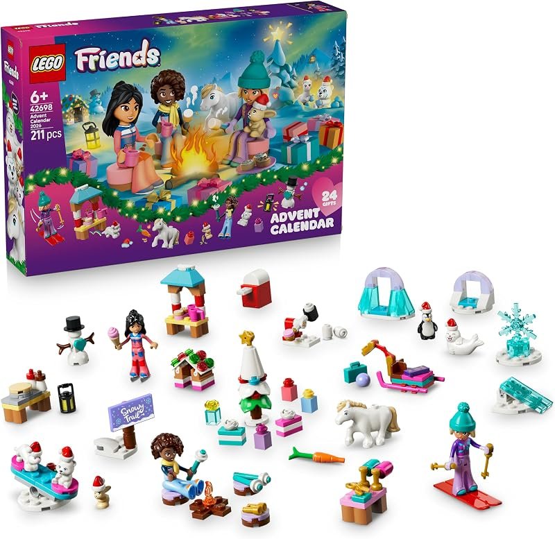 Calendrier de l'Avent LEGO Friends coloré avec mini-poupées et petits animaux